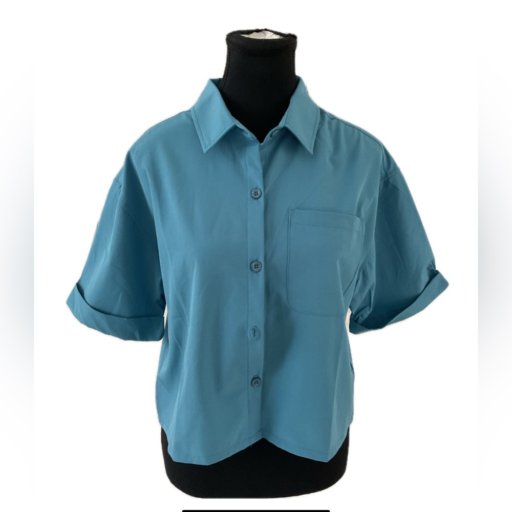KYODAN Outdoor Teal Button-Up Women's Top